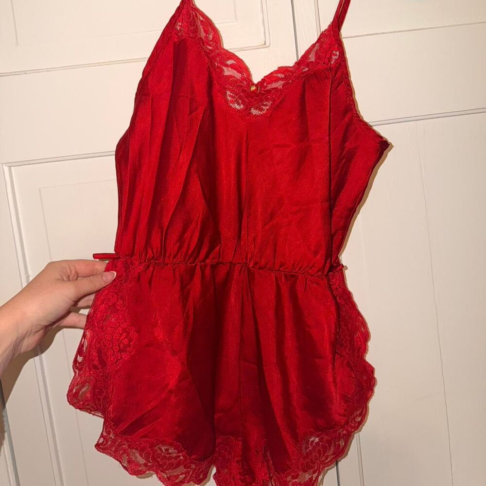 Unbranded Women's Red Babydoll-romper, Size medium